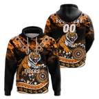 (Custom Personalised) Tigers Rugby ANZAC Day Camouflage Indigenous Art Hoodie - LT12