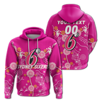(Custom Personalised) Sydney Sixers Aboriginal Art Cricket 2022 Hoodie - LT12