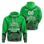 (Custom Personalised) Melbourne Stars Aboriginal Art Cricket 2022 Hoodie - LT12