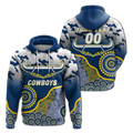 (Custom Personalised) Cowboys Rugby ANZAC Day Camouflage Indigenous Art Hoodie - LT12