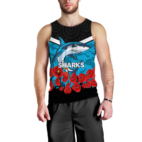 custom-personalised-cronulla-sutherland-sharks-anzac-day-indigenous-art-men-tank-top