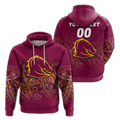 (Custom Personalised) Brisbane Broncos Rugby Indigenous Hoodie - LT12