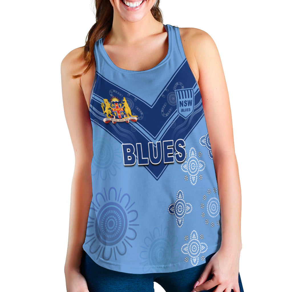 NSW Blues Indigenous Women Racerback Tank New South Wales LT13 - Vibe Hoodie