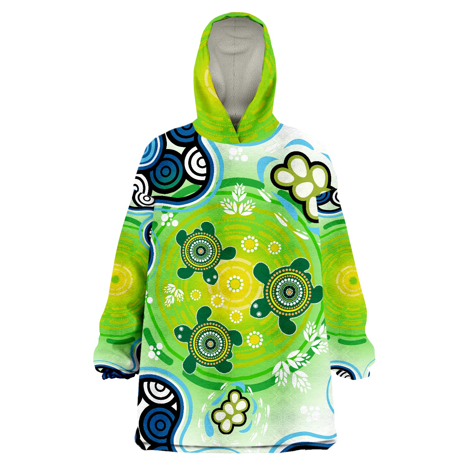 aboriginal-ndigenous-green-turtle-wearable-blanket-hoodie