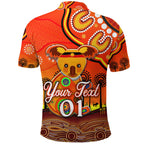 custom-personalised-aboriginal-art-koala-polo-shirt-indigenous-unique-vibes-orange