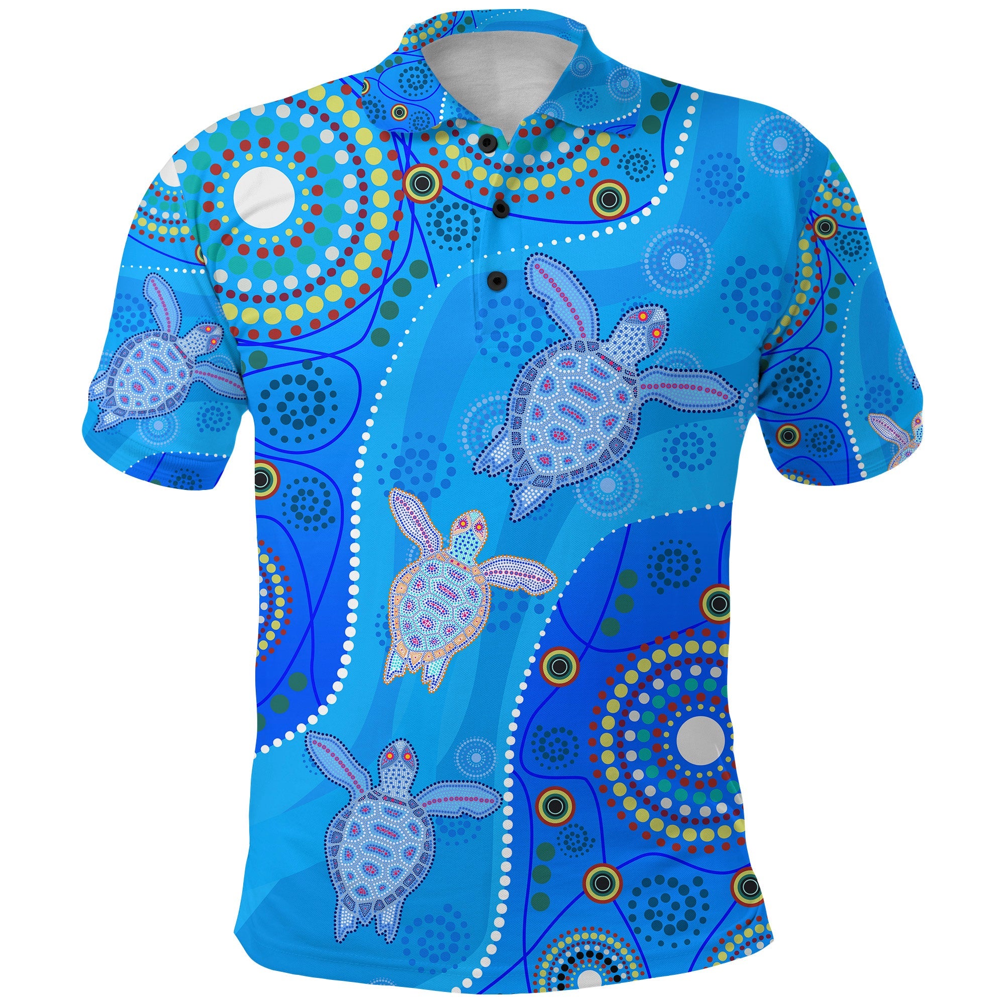 custom-personalised-aboriginal-art-turtle-polo-shirt-indigenous-simple-vibes