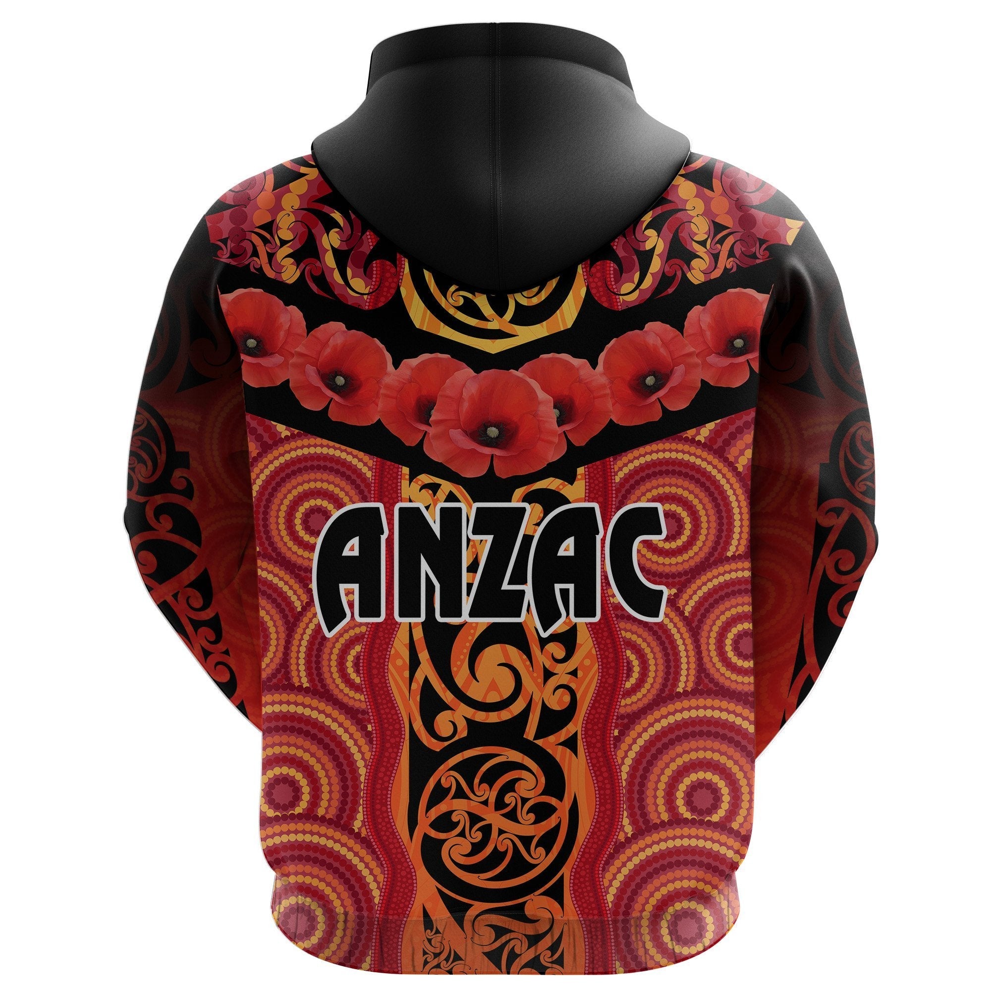 anzac-lest-we-forget-poppy-hoodie-new-zealand-maori-silver-fern-australia-aboriginal