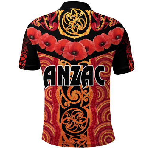 anzac-lest-we-forget-poppy-polo-shirt-new-zealand-maori-silver-fern-australia-aboriginal