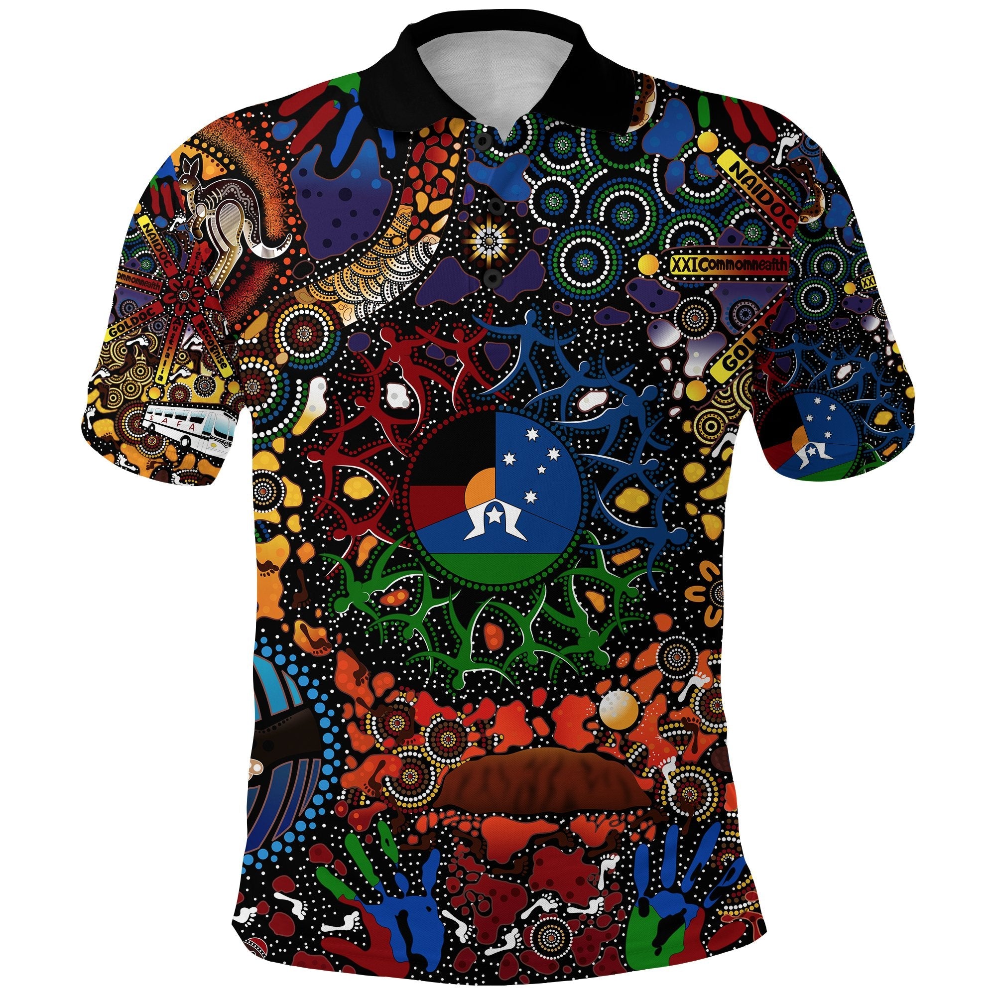 custom-personalised-australia-naidoc-week-2021-polo-shirt-indigenous-be-proud-custom-text-and-number