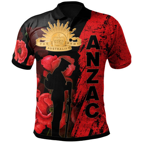 Australia Anzac Day Polo Shirt - Anzac Poppy