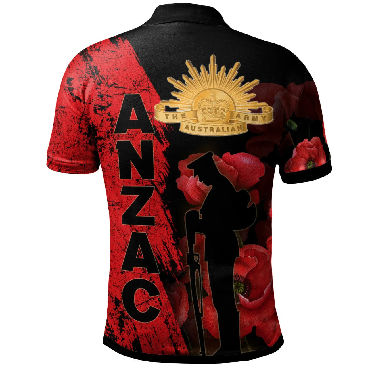 Australia Anzac Day Polo Shirt - Anzac Poppy