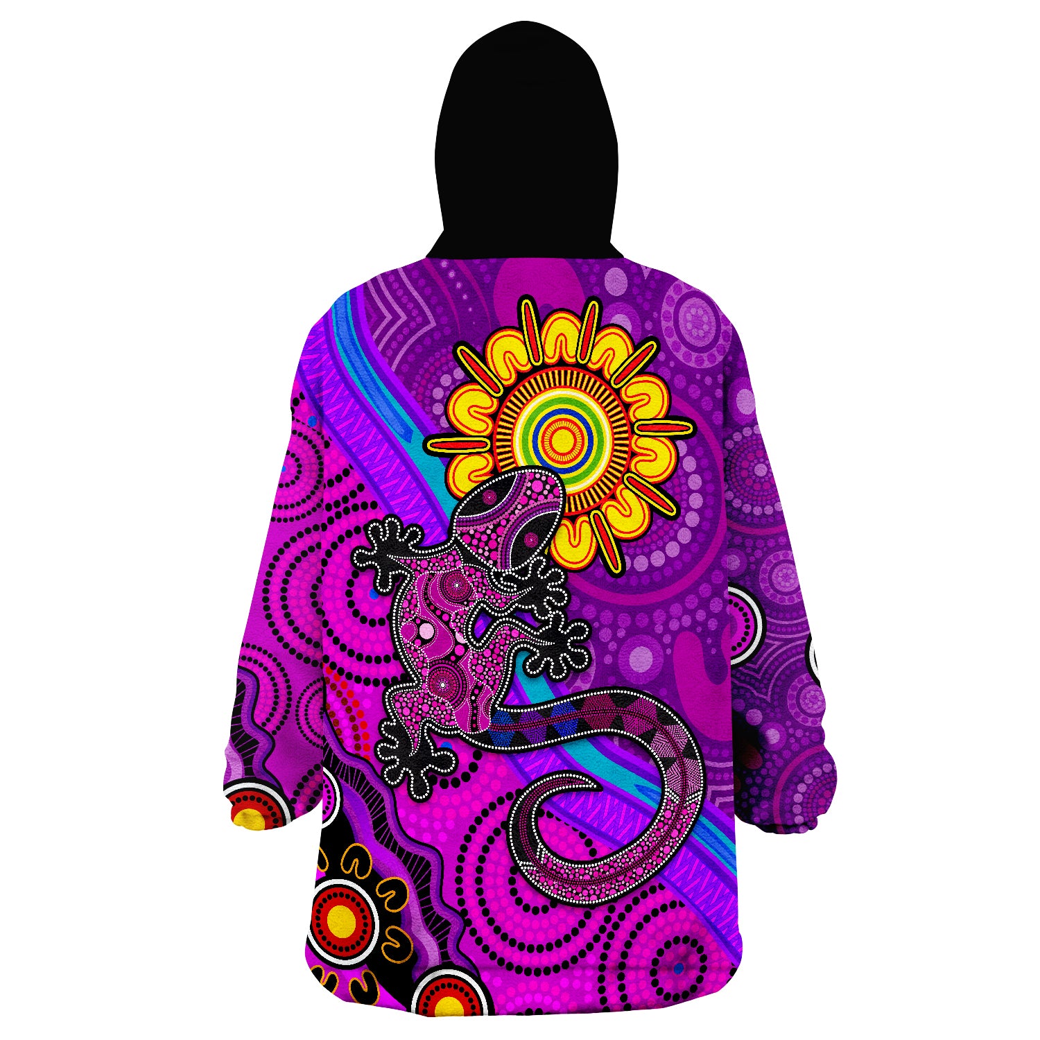 australia-lizard-and-sun-aboriginal-art-purple-wearable-blanket-hoodie