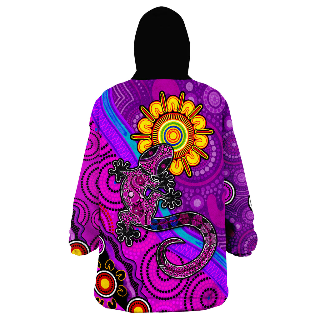 australia-lizard-and-sun-aboriginal-art-purple-wearable-blanket-hoodie