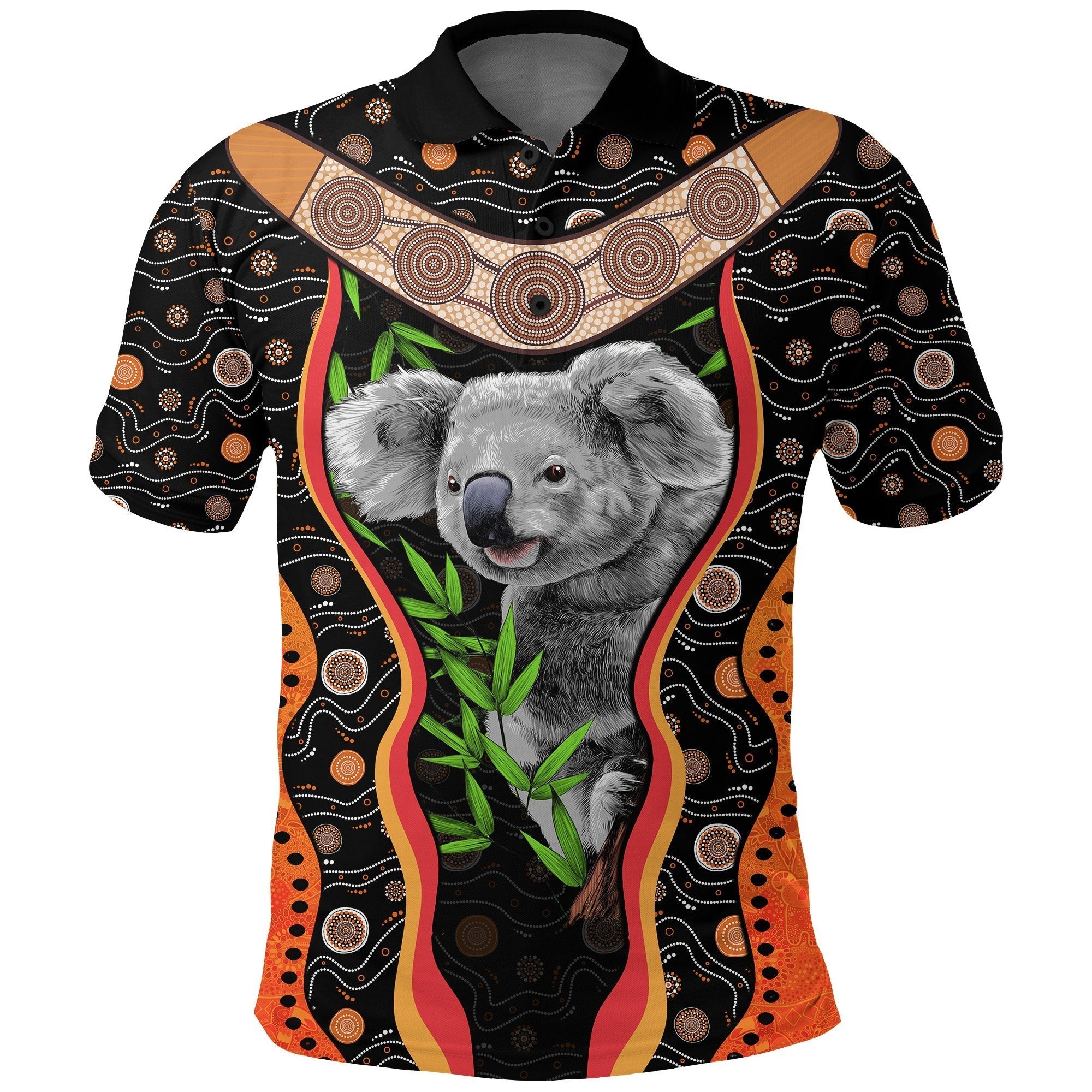 polo-shirt-koala-shirt-aboriginal-patterns-unisex-1