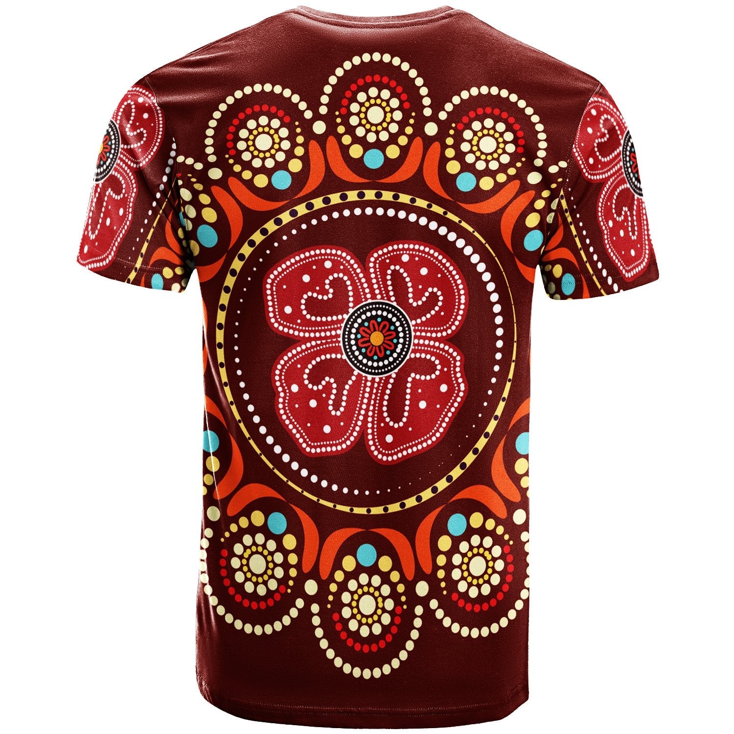 t-shirt-aboriginal-dot-art-painting-with-red-poppy-flower