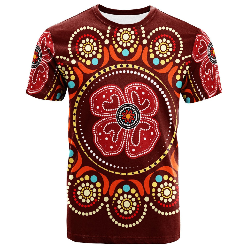 t-shirt-aboriginal-dot-art-painting-with-red-poppy-flower