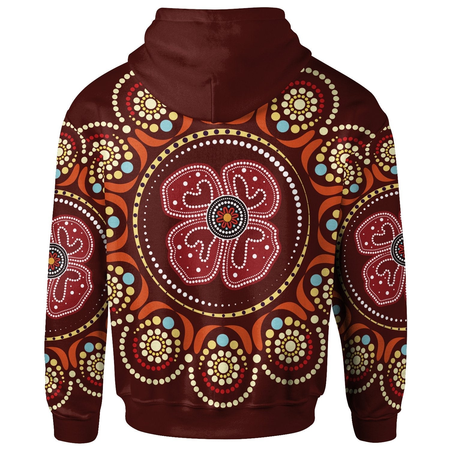 aboriginal-hoodie-aboriginal-dot-art-painting-with-red-poppy-flower