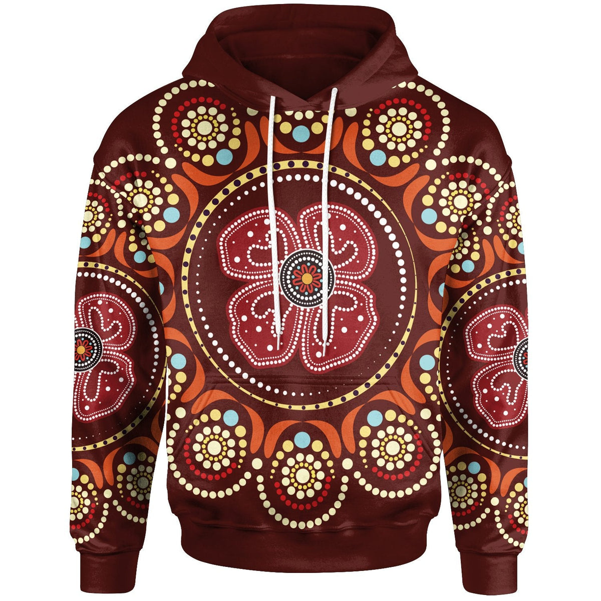 aboriginal-hoodie-aboriginal-dot-art-painting-with-red-poppy-flower