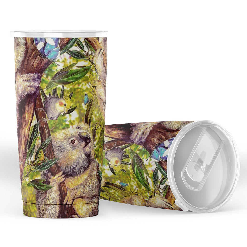 koala-insulated-tumbler-3d-koala-with-waratah-flower-tumbler