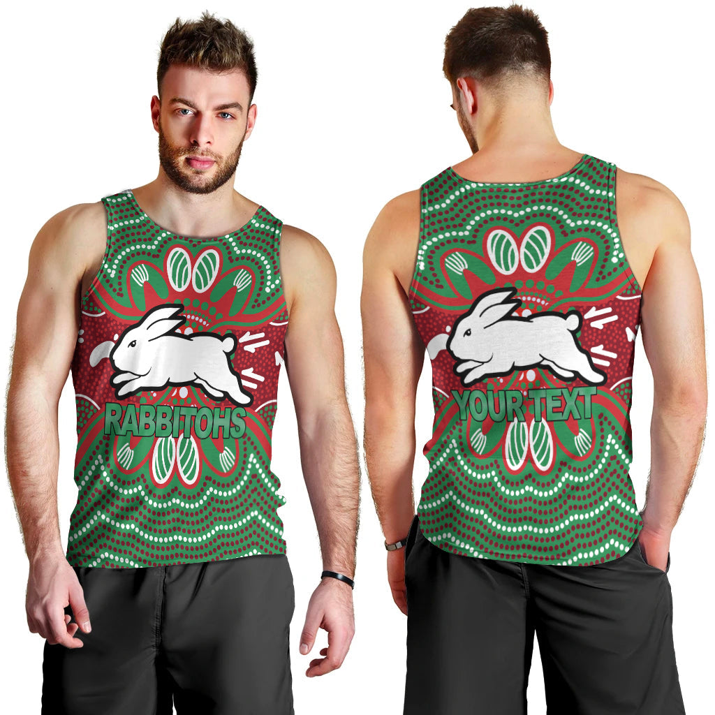custom-personalised-rabbitohs-men-tank-top-aboriginal-dot-painting