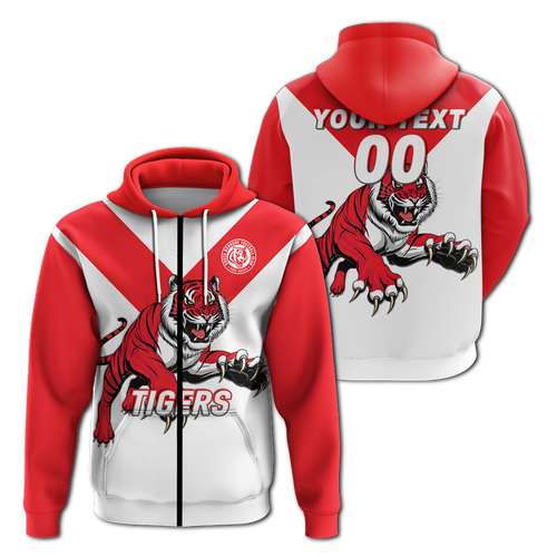 (Custom Personalised) Tigers South Bunbury Football 2022 Hoodie - LT12