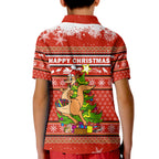 Australia Christmas Kangaroo Aboriginal Pattern Polo Shirt - LT2