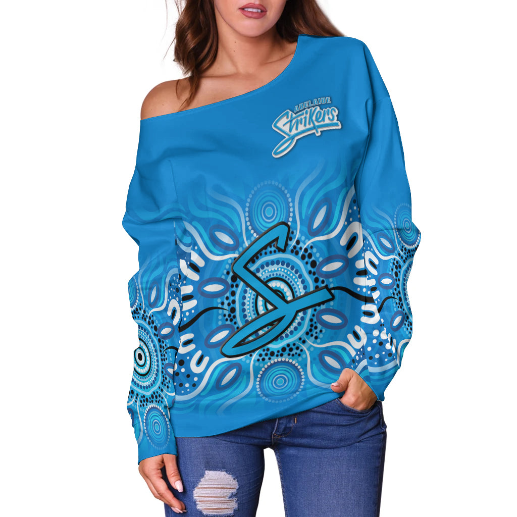 (Custom Personalised) Adelaide Strikers Aboriginal Cricket 2022 Women Off Shoulder Sweater - LT12