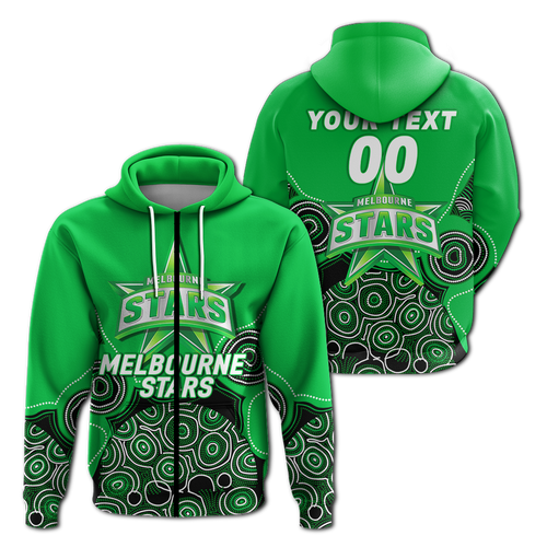 (Custom Personalised) Melbourne Stars Aboriginal Art Cricket 2022 Hoodie - LT12