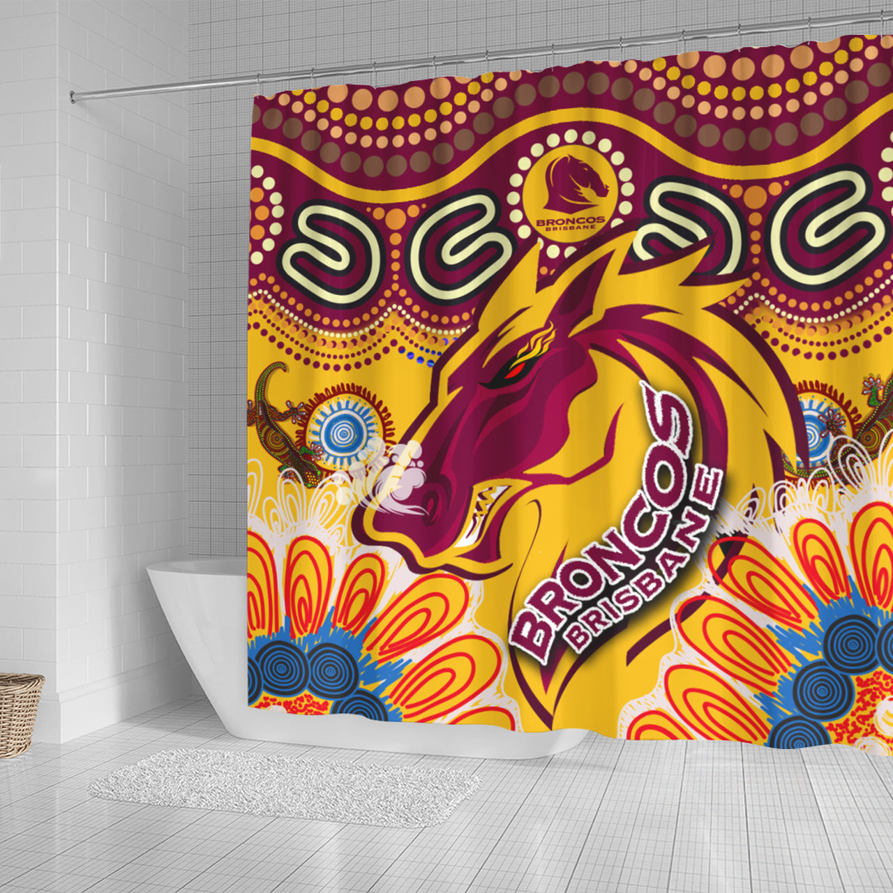 broncos-2022-rugby-custom-shower-curtain-indigenous-super-broncos-with-aussie-gecko