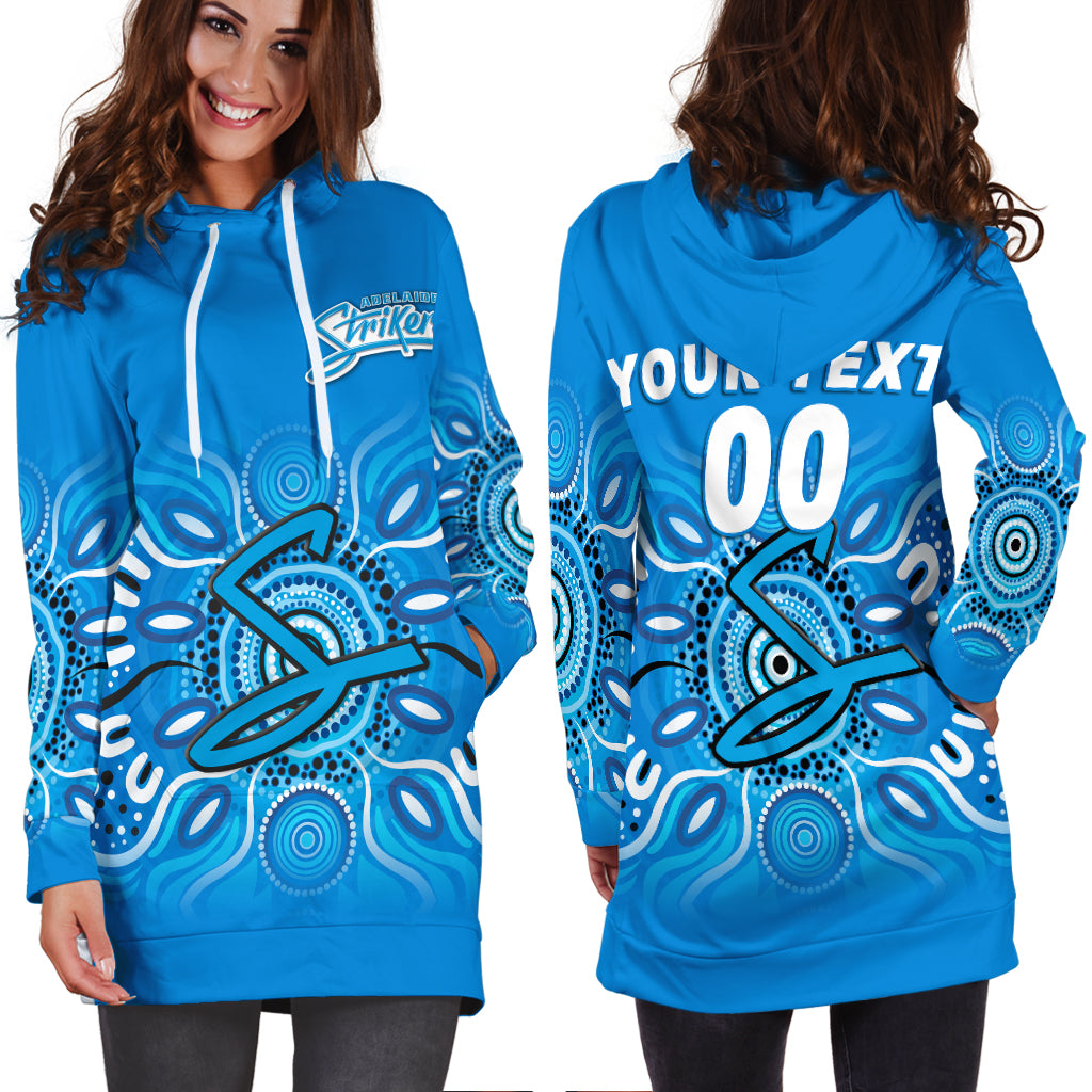 (Custom Personalised) Adelaide Strikers Aboriginal Cricket 2022 Hoodie Dress - LT12