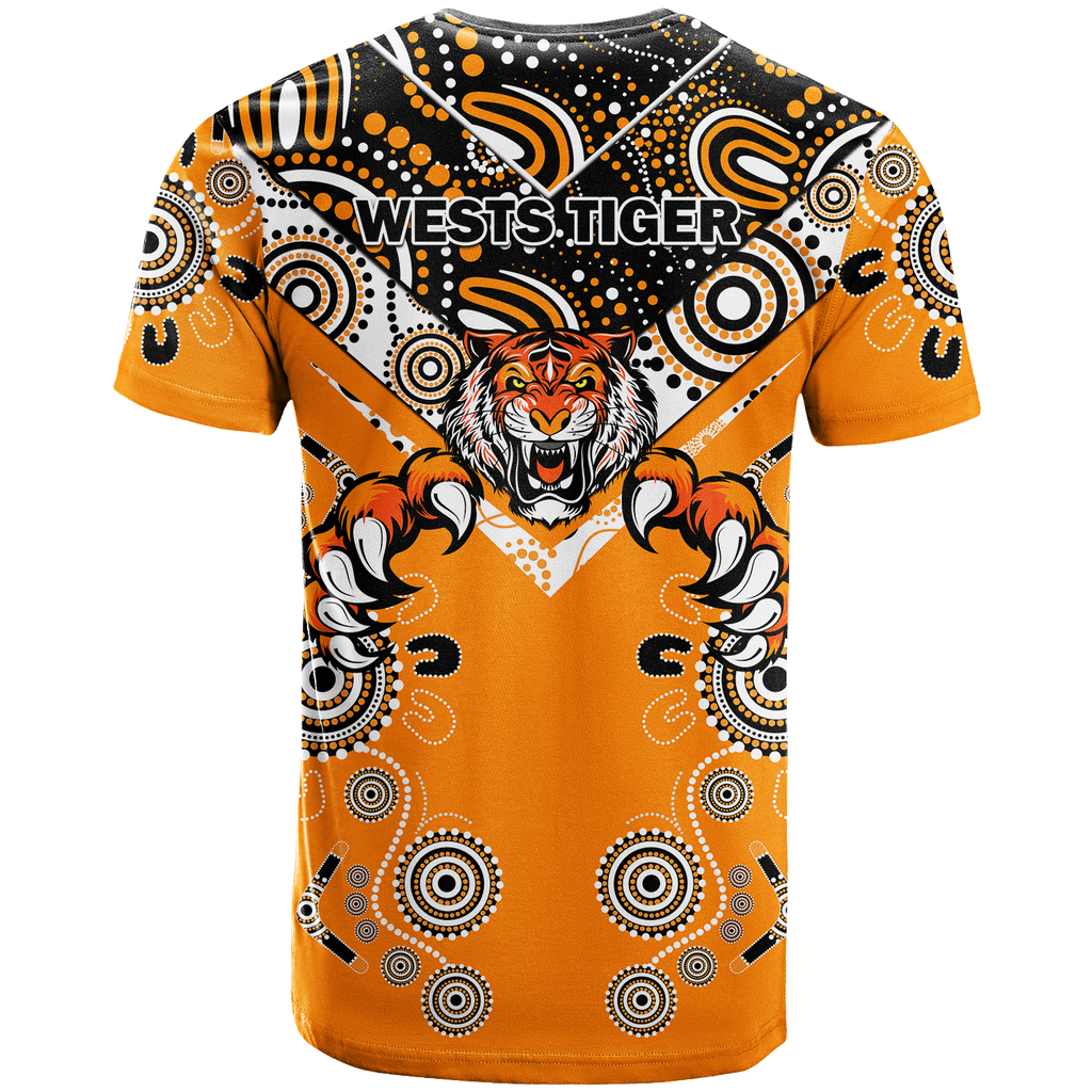 Wests Tiger Rugby Aboriginal Pattern T Shirt - LT2