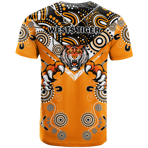 Wests Tiger Rugby Aboriginal Pattern T Shirt - LT2