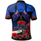 Anzac Day NZ Australia Polo Shirt - Poppies Flowers