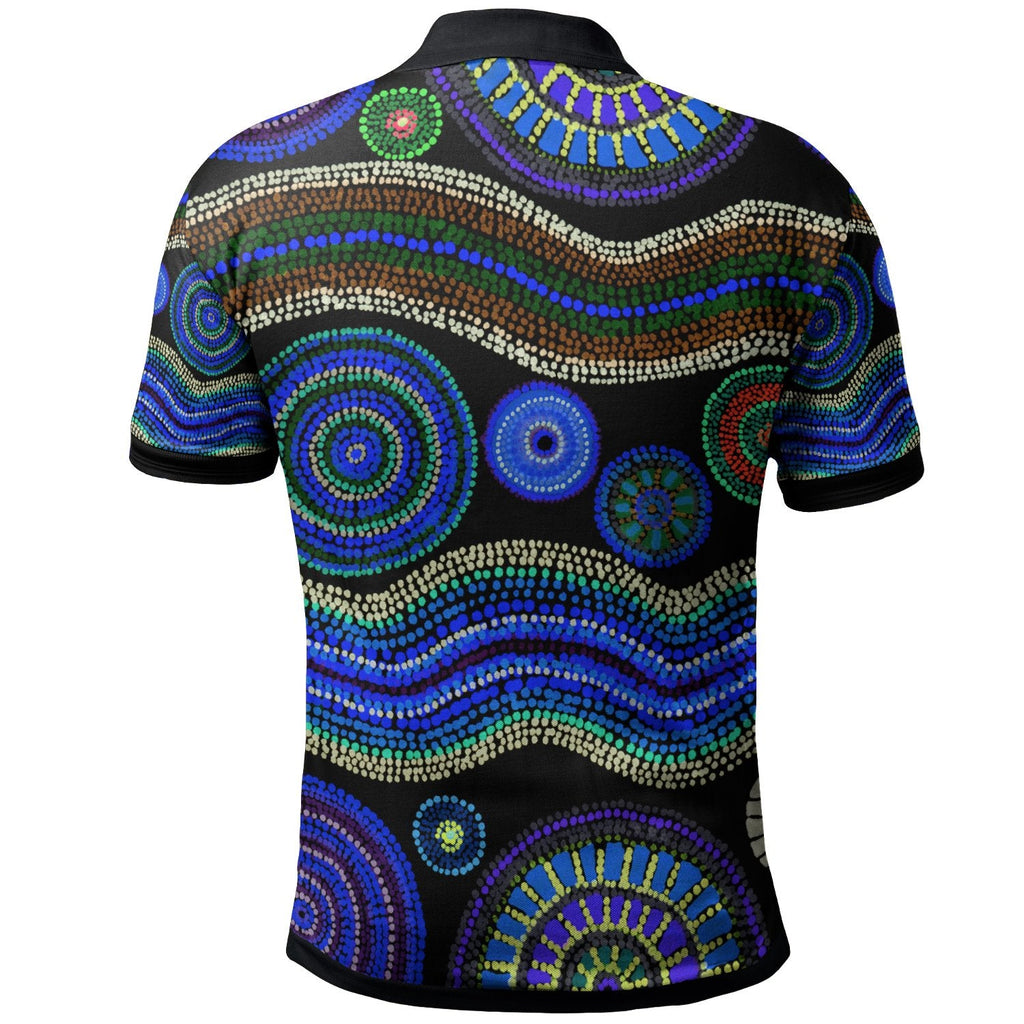 polo-aboriginal-dot-unique-style-blue