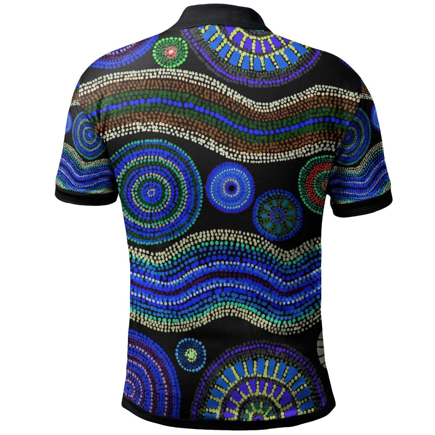 polo-aboriginal-dot-unique-style-blue