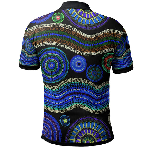 polo-aboriginal-dot-unique-style-blue