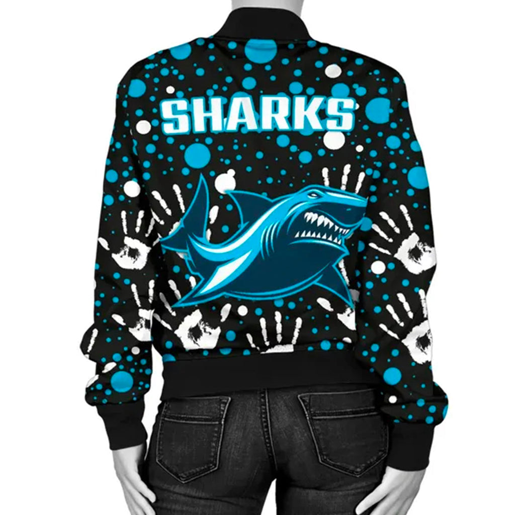 sharks-indigenous-womens-bomber-jacket-minimalism-version