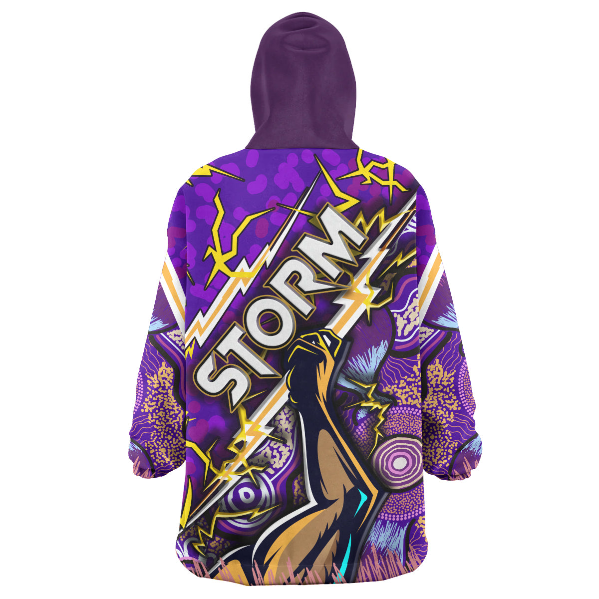 storm-rugby-snug-hoodie-custom-storm-thunder-with-aboriginal-dot-painting-pattern-oodie-blanket