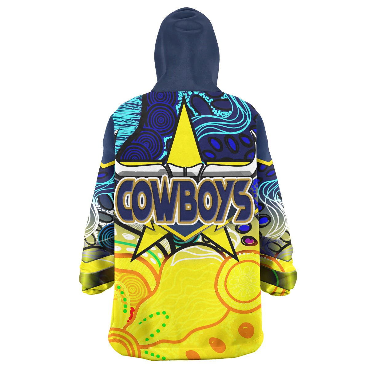 cowboys-rugby-snug-hoodie-custom-cow-horn-with-aboriginal-contemporary-dot-painting-pattern-oodie-blanket