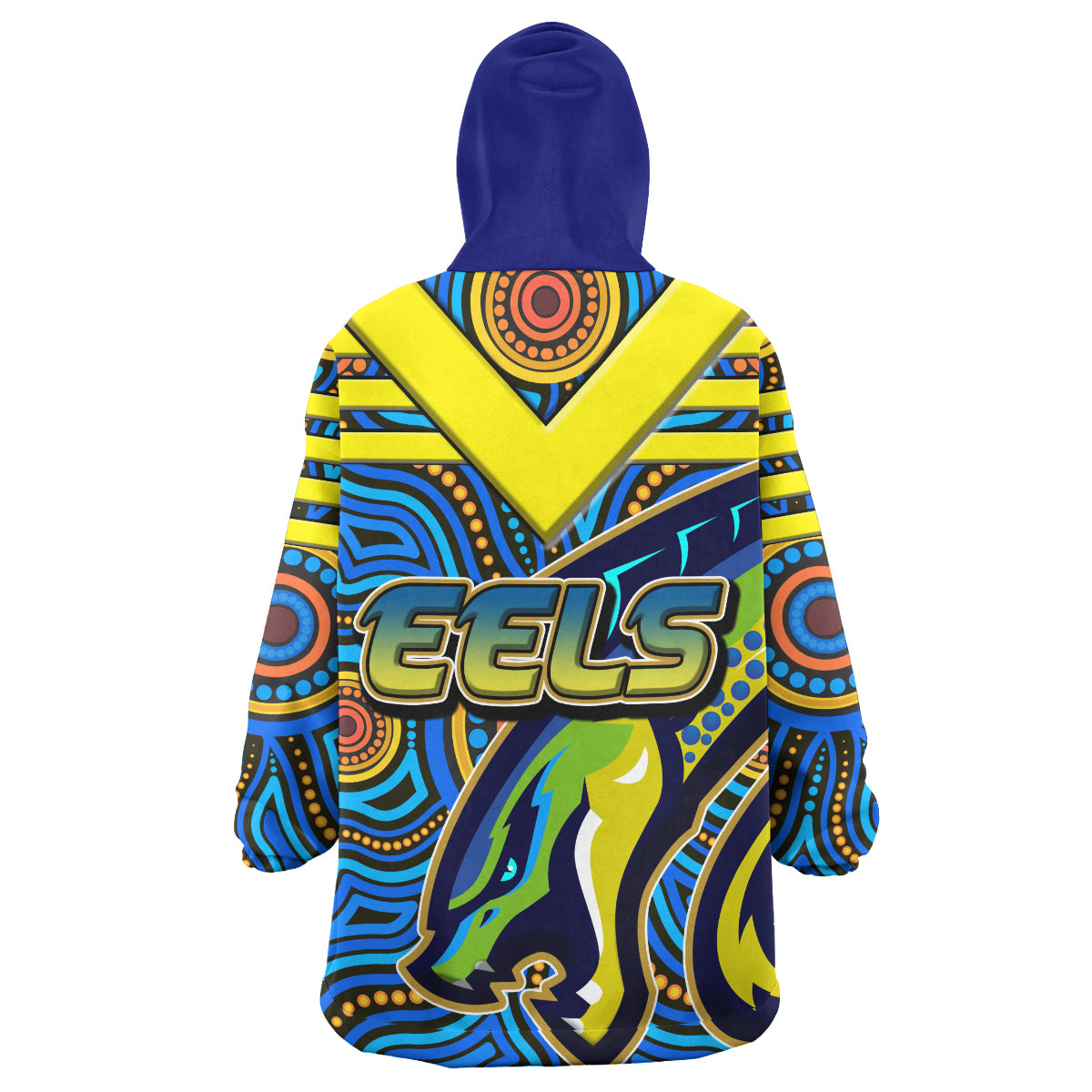 eels-rugby-snug-hoodie-custom-electric-eel-with-aboriginal-patterns-oodie-blanket
