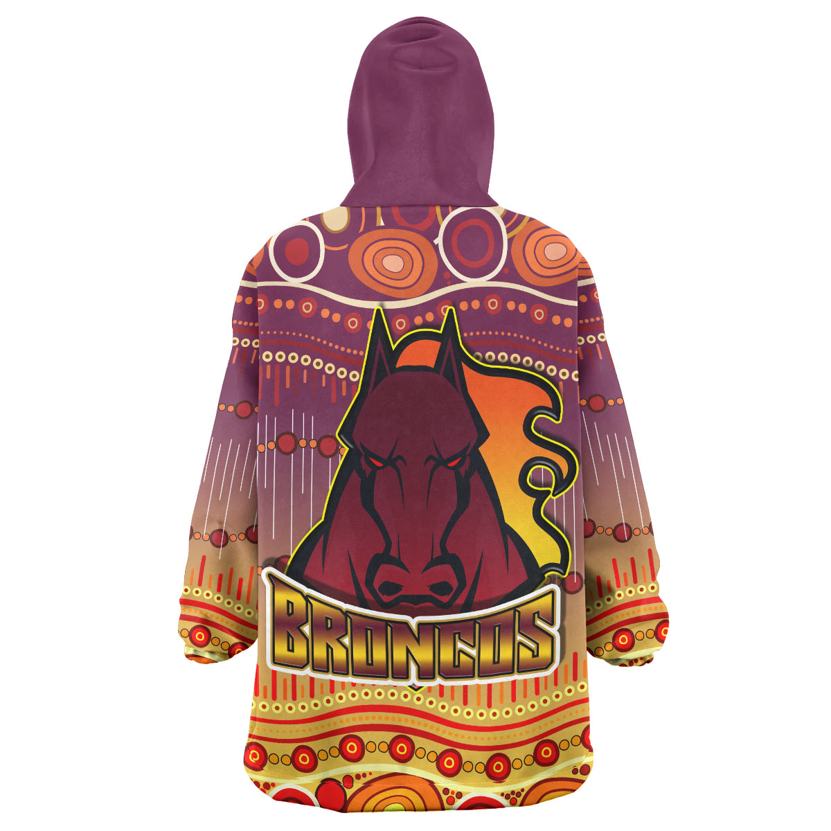 broncos-rugby-snug-hoodie-custom-horse-aboriginal-patterns-oodie-blanket