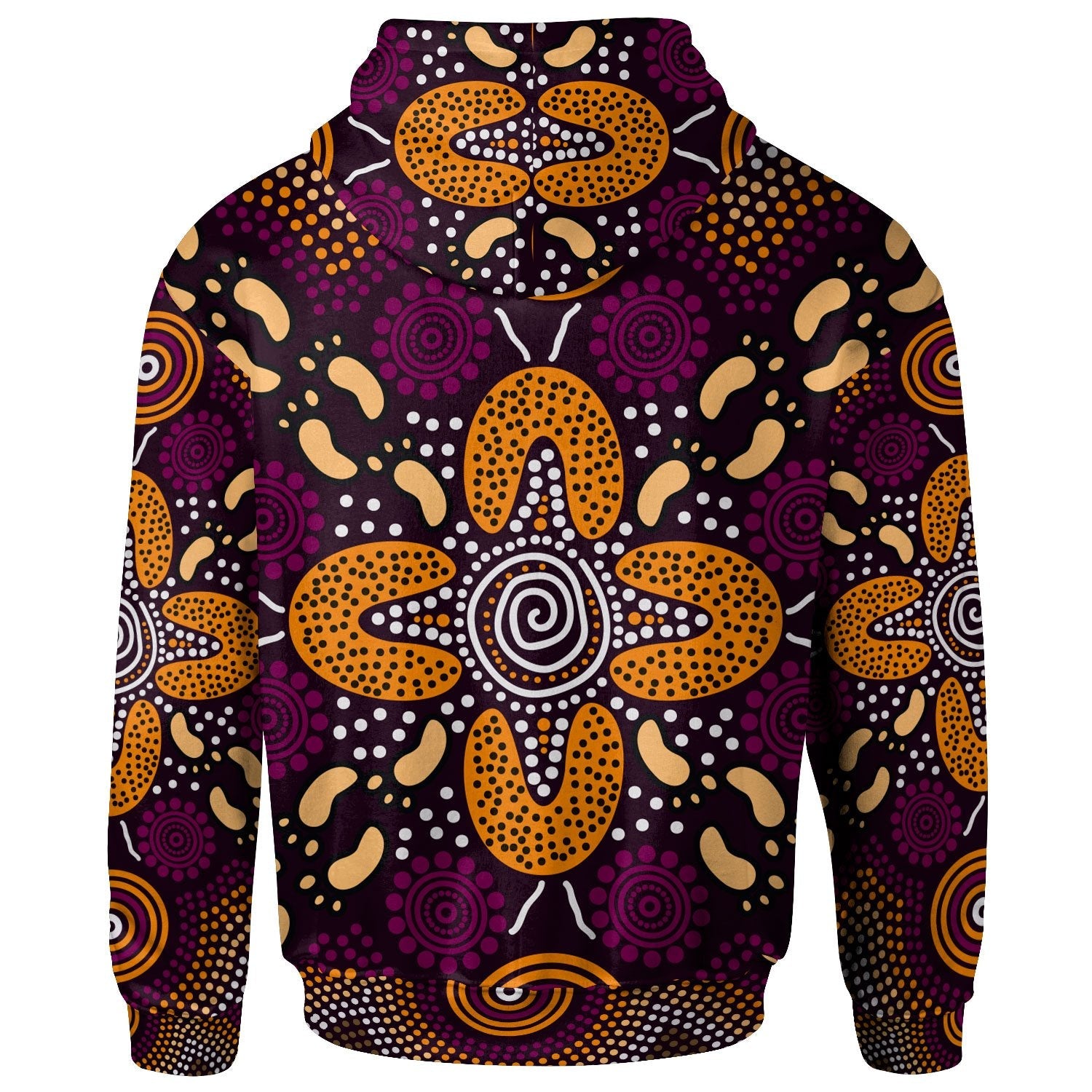 aboriginal-zip-up-hoodie-flowers-dot-panting-art