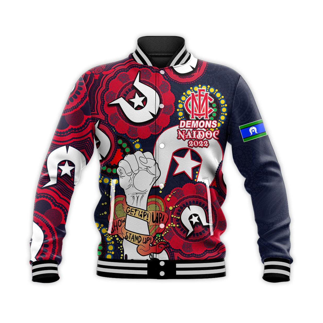 custom-personalised-demons-australian-football-baseball-jacket-naidoc-week-2022-lets-fight-together