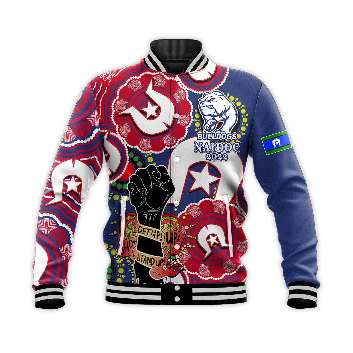 custom-personalised-bulldogs-australian-football-baseball-jacket-naidoc-week-2022-lets-fight-together