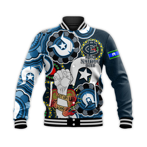 custom-personalised-blues-australian-football-baseball-jacket-naidoc-week-2022-lets-fight-together
