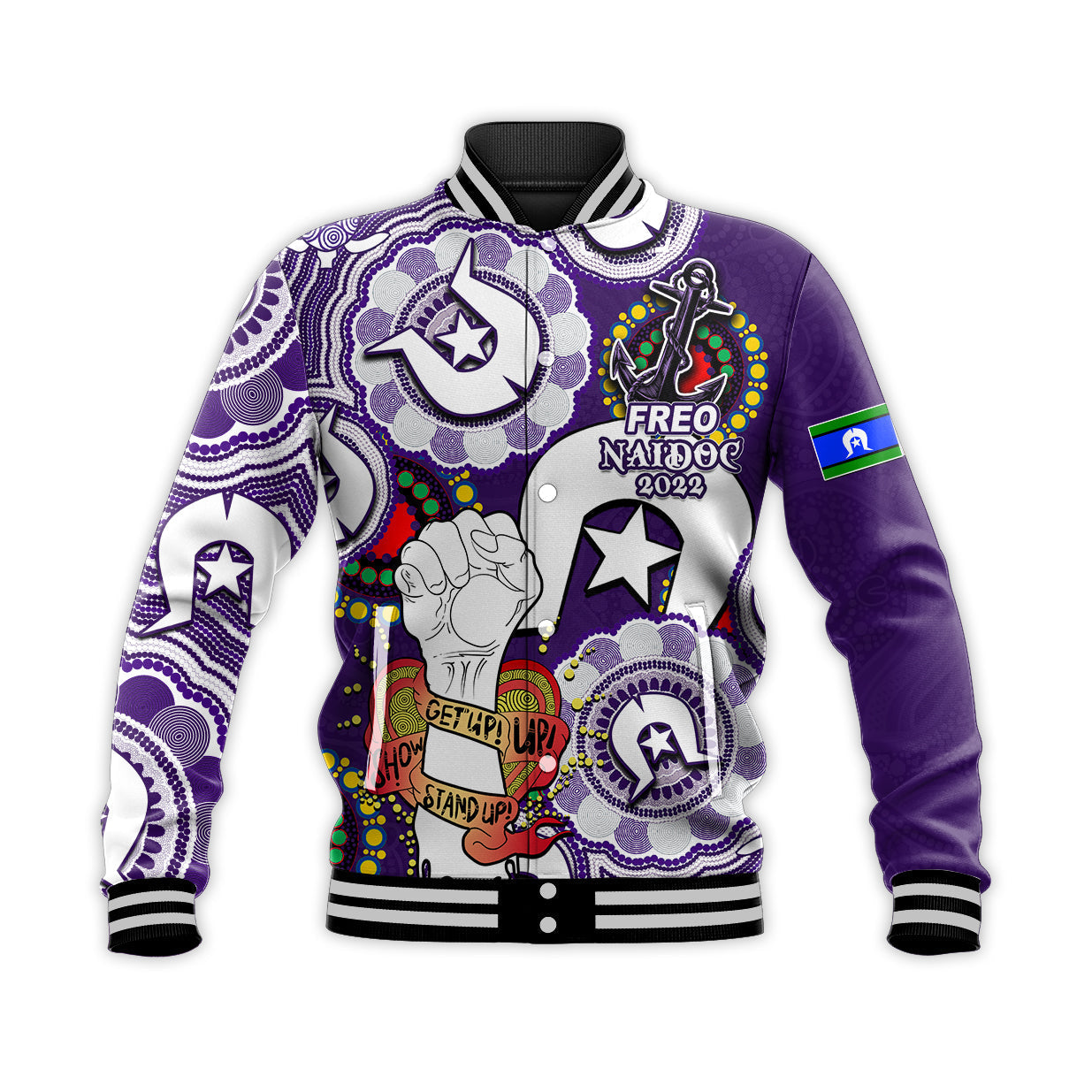 custom-personalised-freo-australian-football-baseball-jacket-naidoc-week-2022-lets-fight-together