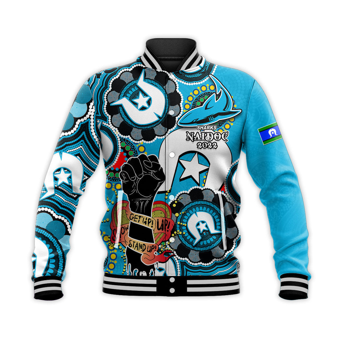 custom-personalised-sharks-rugby-naidoc-week-2022-baseball-jacket-lets-fight-together