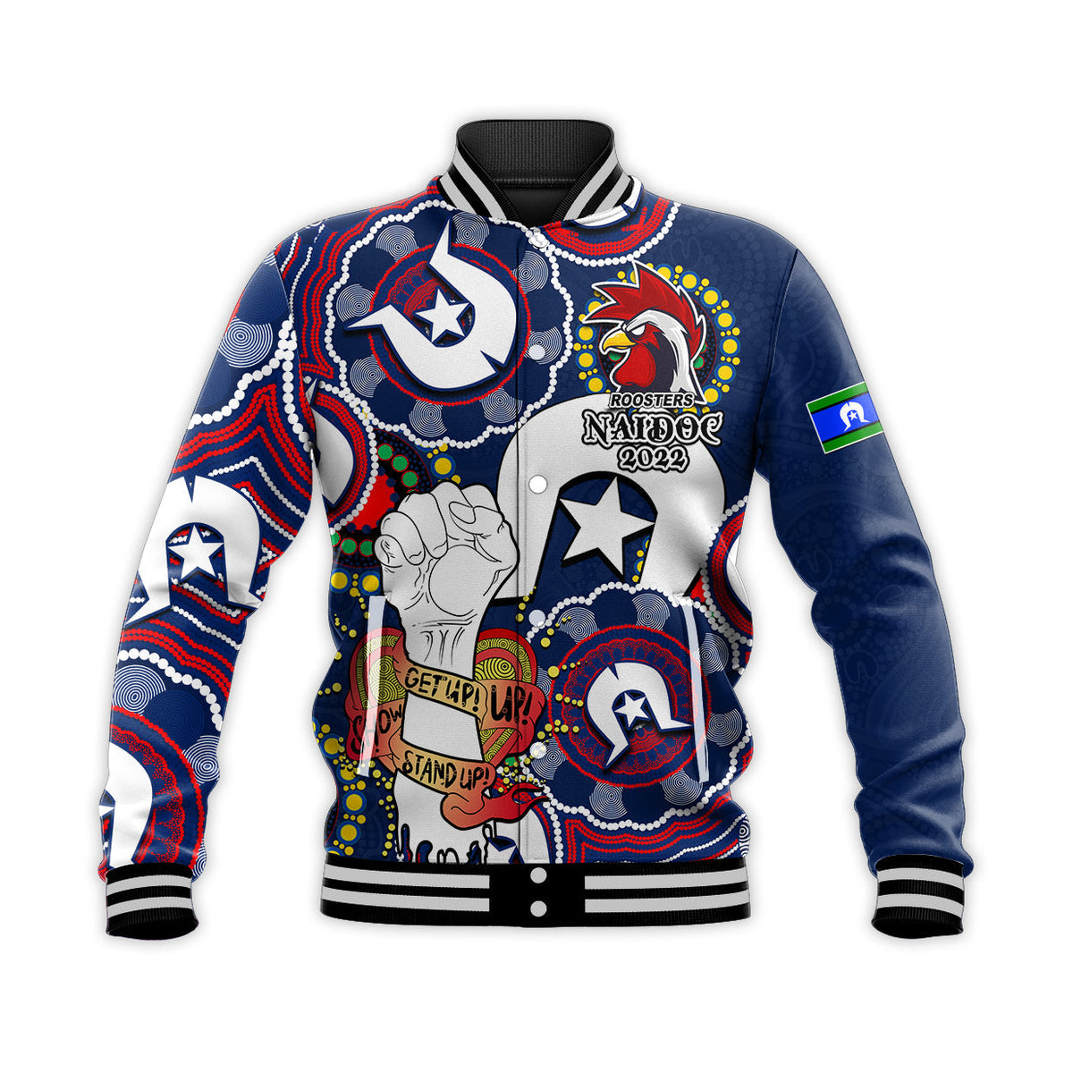 custom-personalised-roosters-rugby-naidoc-week-2022-baseball-jacket-lets-fight-together