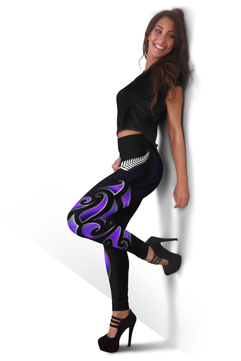 new-zealand-maori-women-leggings-simple-love-purple