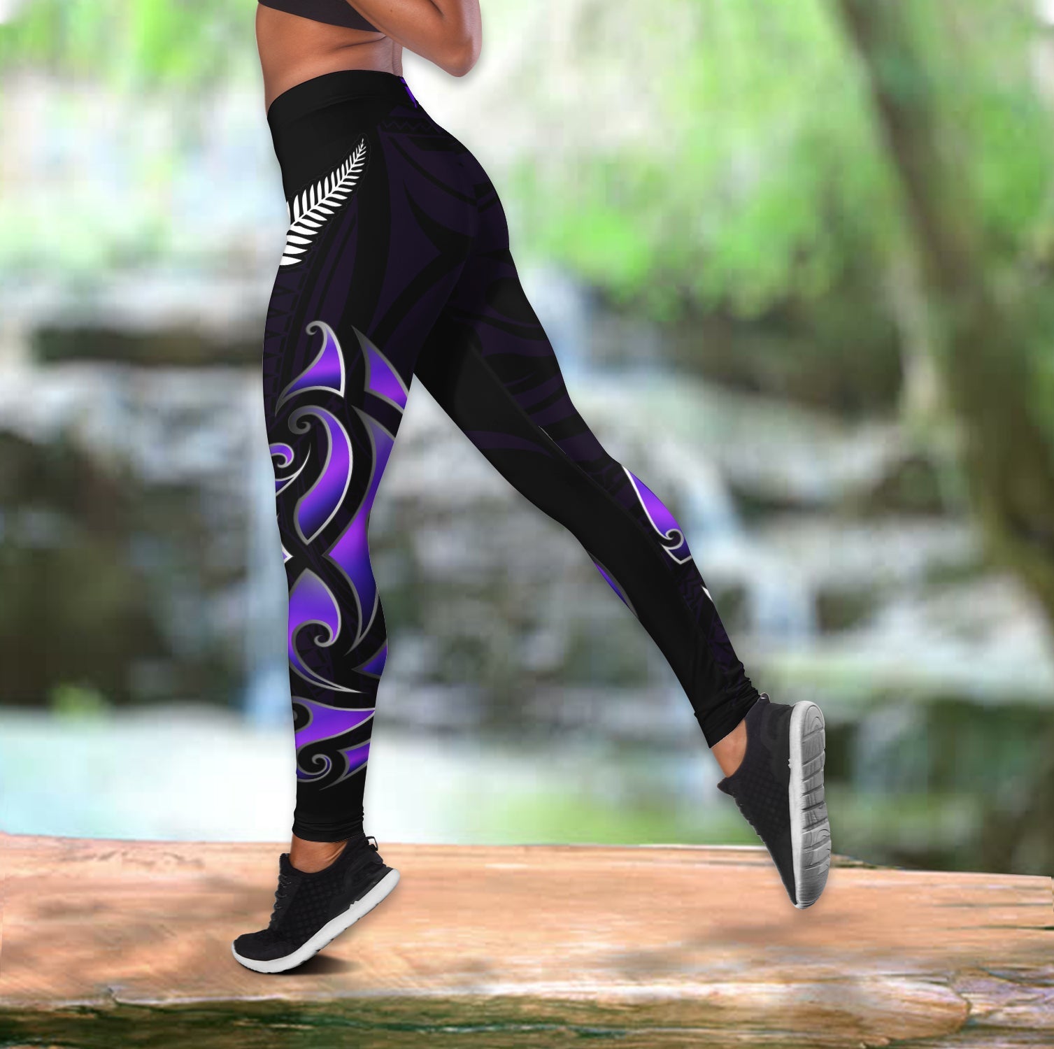 new-zealand-maori-women-leggings-simple-love-purple